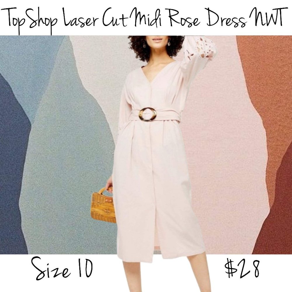 Topshop Laser Cut Midi Dress NWT Sz10